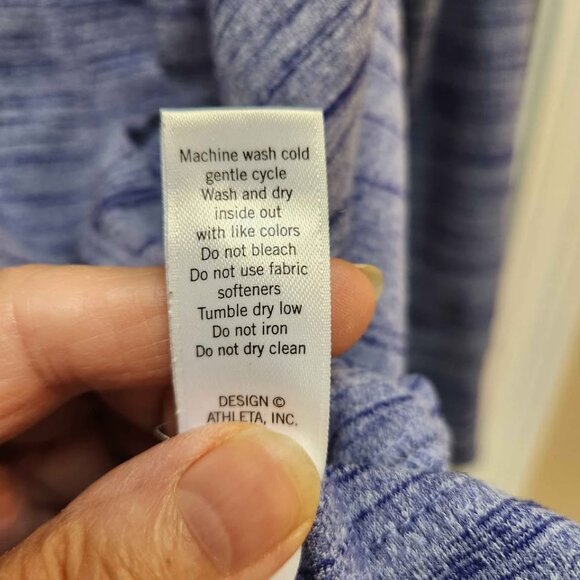 Athleta Blue Striped Hoodie Sweatshirt - Picture 6 of 9